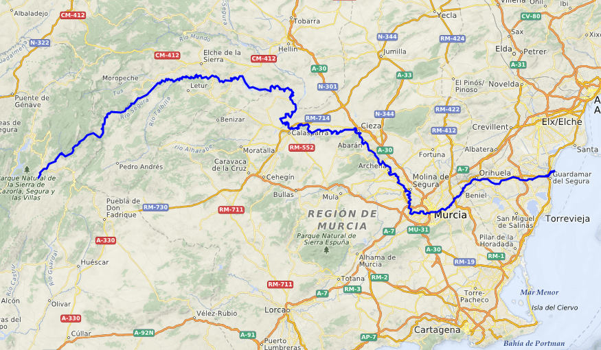 Recorrido rio segura